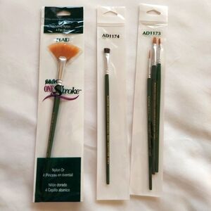 Plaid FolkArt One Stroke Brush Set 5 Pieces Various Types & Sizes NWT